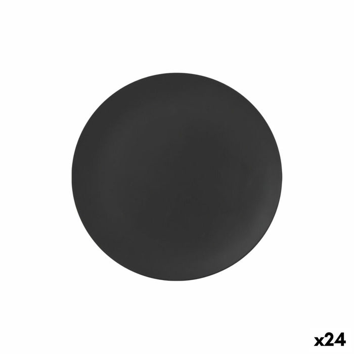 Plato Llano La Mediterránea Negro 25,5 cm (24 Unidades)