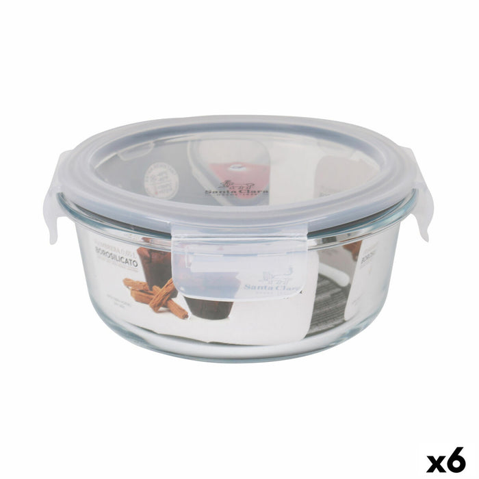 Fiambrera Hermética Santa Clara Transparente 650 ml (6 Unidades)