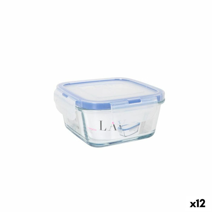 Hermetic Lunch Box LAV Blue Transparent 375 ml (12 Units)