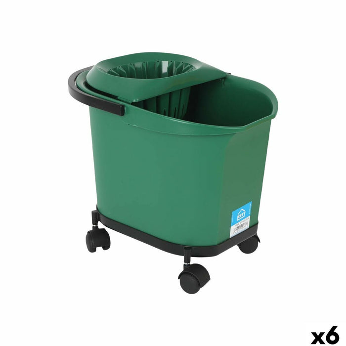 Cubo de Fregar Kety Verde 16 L 40,5 x 30 x 35 cm (6 Unidades)