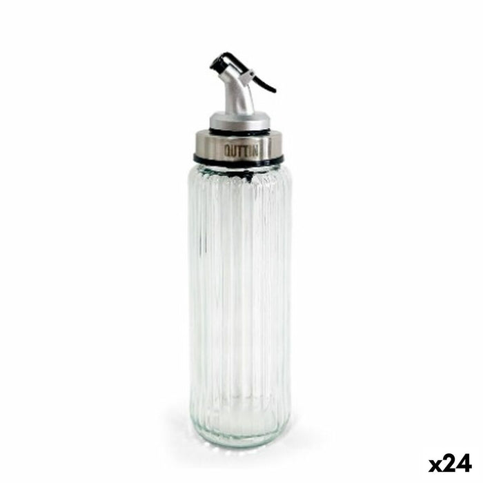 Cruet Quttin OTTICO Transparent Silver Glass 0,5 L 6 x 6 x 30,5 cm (24 Units)