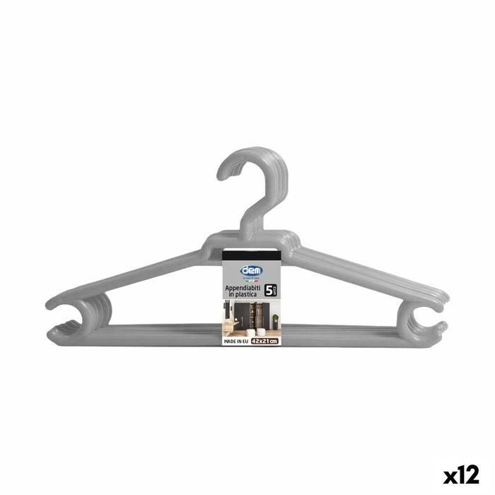 Juego de Perchas Dem Colores Plástico 42 x 20 cm 5 Piezas (12 Unidades)