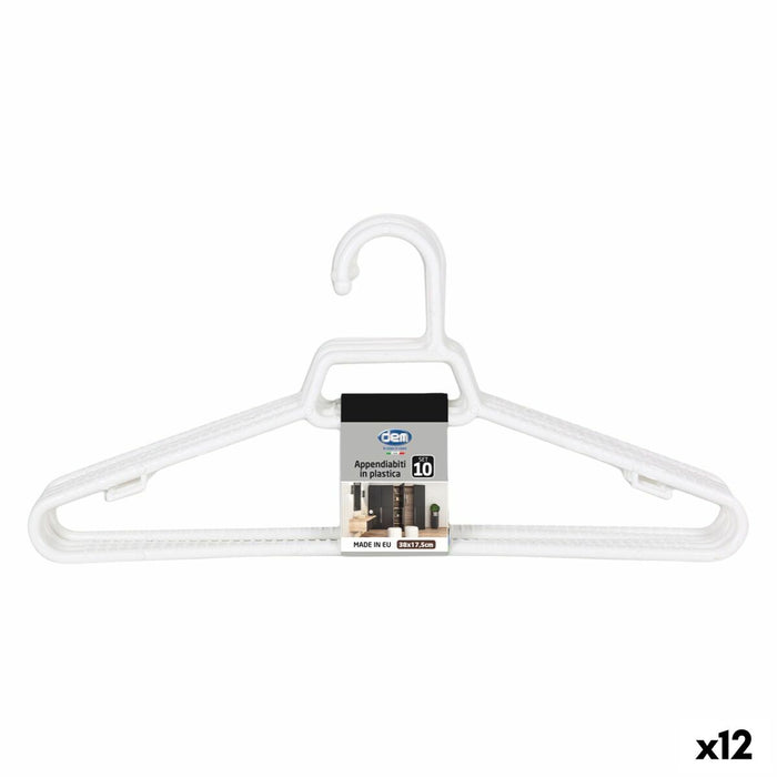 Set of Clothes Hangers Dem Colores Plastic 38 x 17,5 x 0,5 cm 10 Pieces (12 Units)