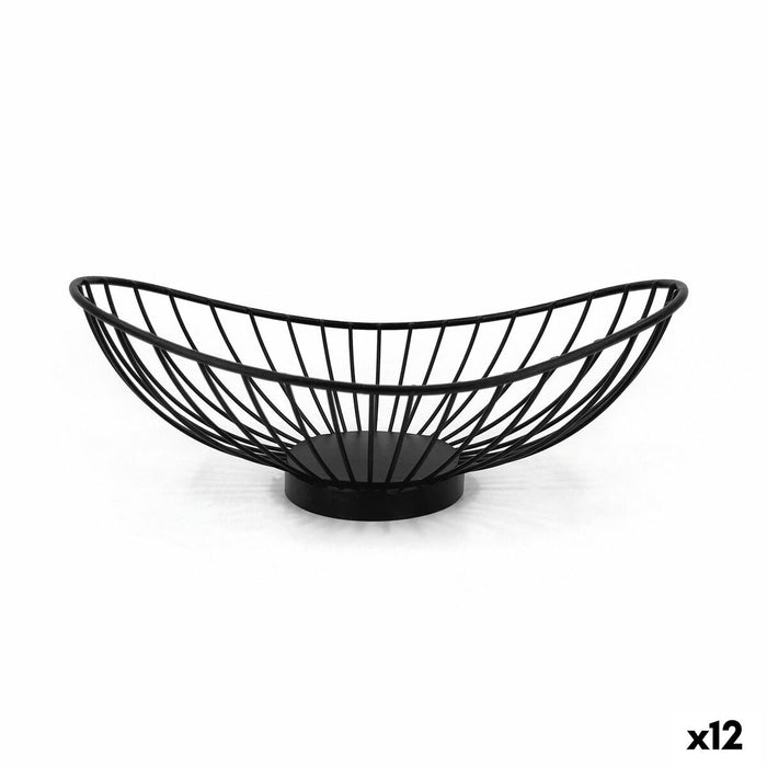 Panera My Bar Gourmet Negro Metal Ovalado 25 x 13,5 x 9 cm (12 Unidades)