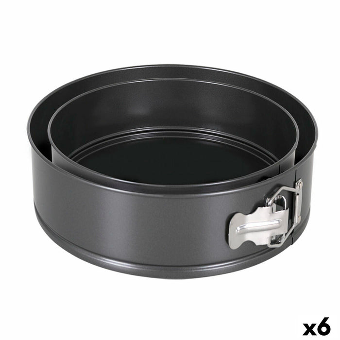 Springform Pan Quttin Black 20 x 6,8+24 x 7 cm 2 Pieces (6 Units)