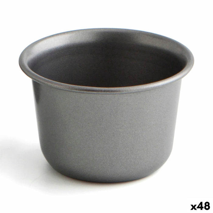 Moule à flan Quid Sweet Grey Noir Métal (48 Unités)