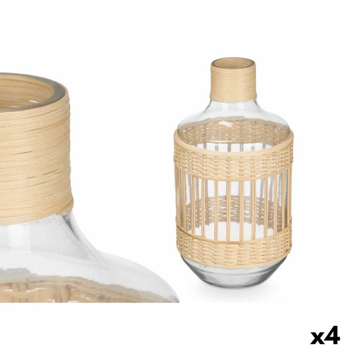 Botella decorativa Gift Decor Transparente Natural 18 x 34 x 18 cm (4 Unidades)