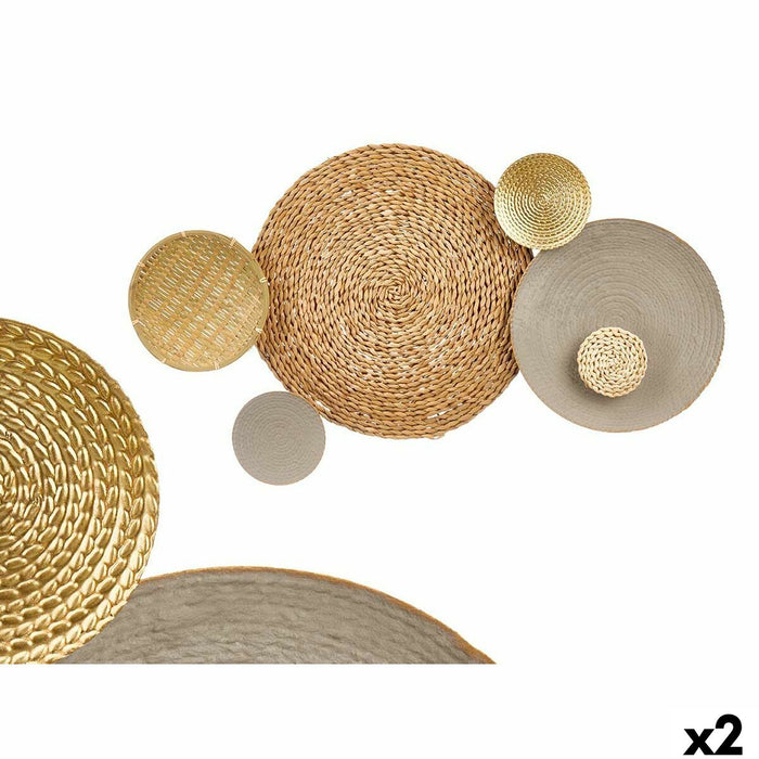 Decoración de Pared Gift Decor Marrón Gris Metal 88,9 x 7 x 50 cm (2 Unidades)