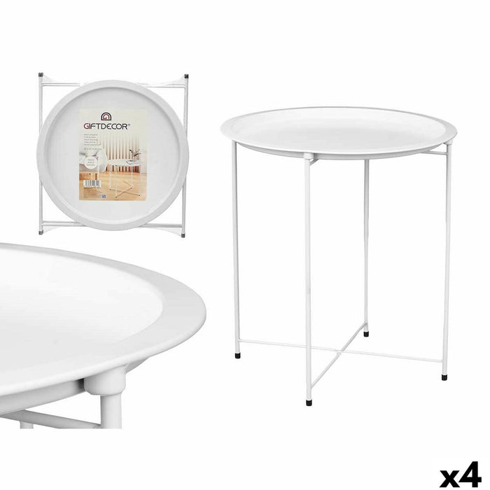 Folding Side Table WR4405.1 White 46,8 x 50,2 x 46,8 cm (4 Units)