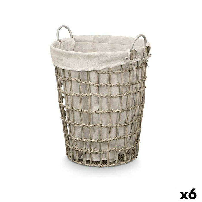 Cesto Kipit HX30550 Gris Poliéster Tela Polipropileno Hierro Plástico 50 % algodón 45 x 58 x 43 cm 46 x 59 x 43 cm (6 Unidades)