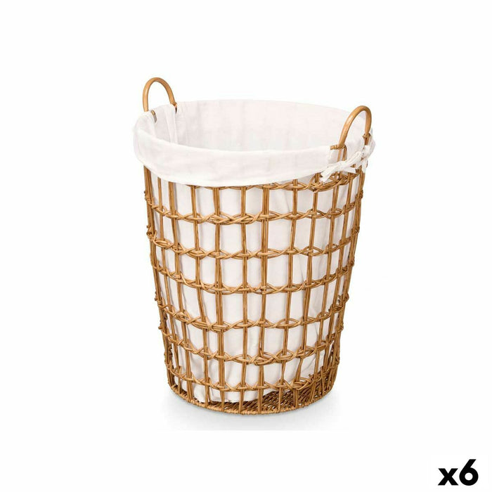 Cesto Kipit HX30552 Natural Poliéster Tela Polipropileno Hierro Plástico 50 % algodón 45 x 58 x 43 cm 46 x 59 x 43 cm (6 Unidade