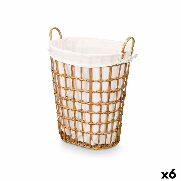 Cesto Kipit HX30555 Natural Poliéster Tela Polipropileno Hierro Plástico 50 % algodón 48 x 58 x 34 cm 49 x 58 x 35 cm (6 Unidade
