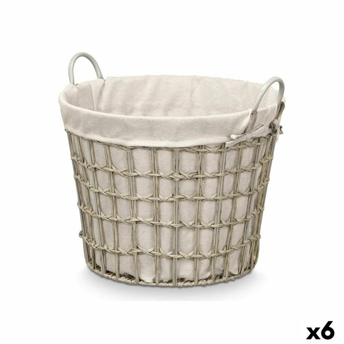 Cesto Kipit HX30559 Gris Poliéster Tela Polipropileno Hierro Plástico 50 % algodón 47 x 41 x 44 cm 53 x 43 x 44 cm (6 Unidades)
