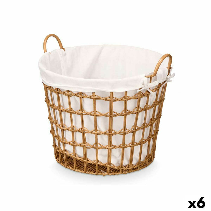 Cesto Kipit HX30561 Natural Poliéster Tela Polipropileno Hierro Plástico 50 % algodón 47 x 41 x 44 cm 50 x 43 x 44 cm (6 Unidade