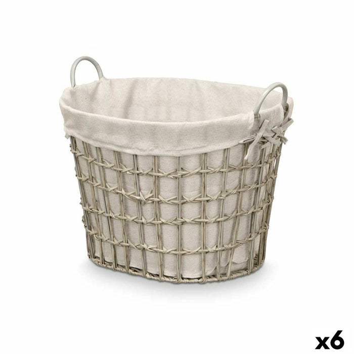 Cesto Kipit HX30562 Gris Poliéster Tela Polipropileno Hierro Plástico 50 % algodón 51 x 41 x 41 cm 55,6 x 42,5 x 40 cm (6 Unidad